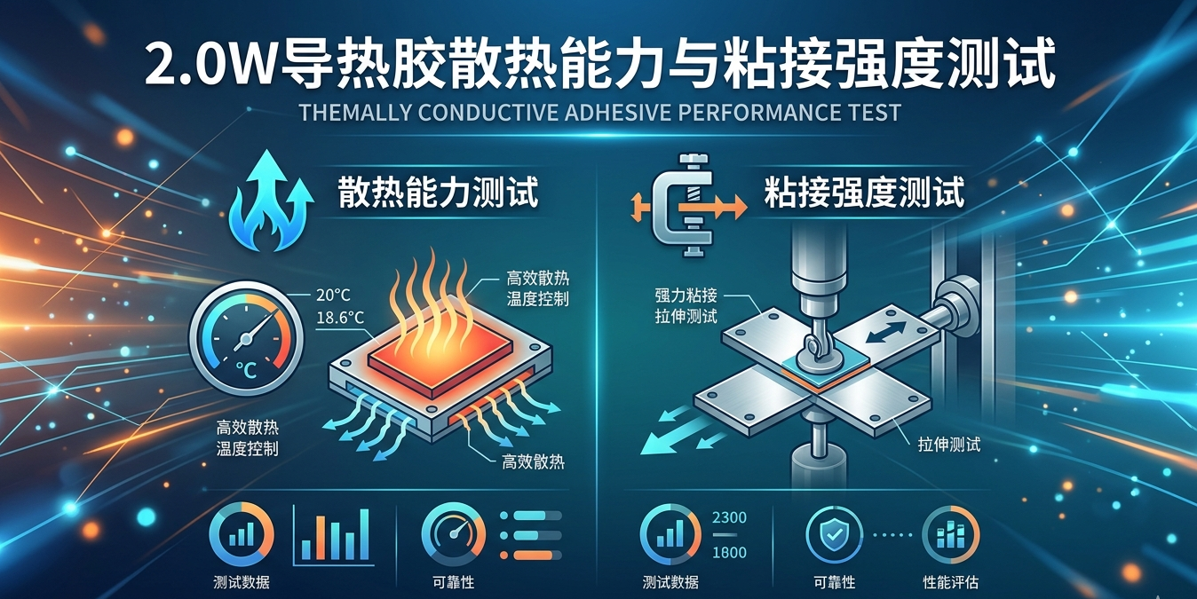 2.0W导热胶散热能力与粘接强度测试 |铬锐特实业